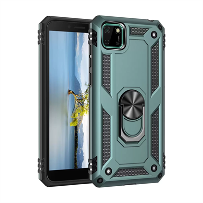 Huawei Y5P Kılıf Sofya Yüzüklü Silikon Kapak - Yeşil