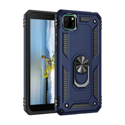 Huawei Y5P Kılıf Sofya Yüzüklü Silikon Kapak - Lacivert