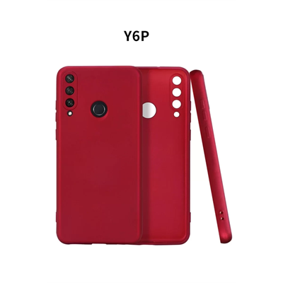 Huawei Y6P Kılıf First Silikon - Bordo