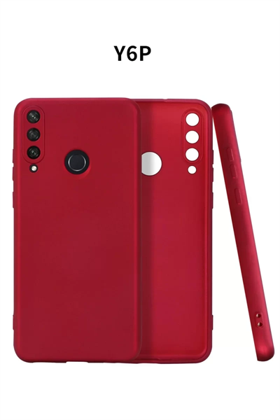Huawei Y6P Kılıf First Silikon - Bordo