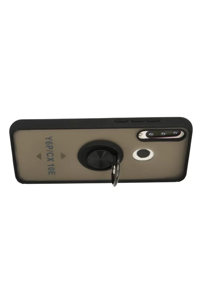 Huawei Y6P Kılıf Montreal Yüzüklü Silikon Kapak - Siyah