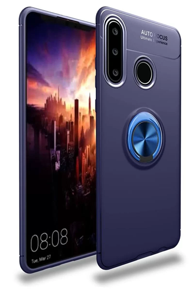 Huawei Y6P Kılıf Range Yüzüklü Silikon - Mavi