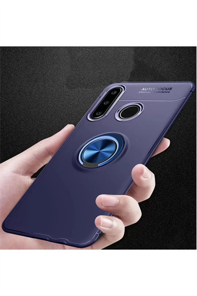 Huawei Y6P Kılıf Range Yüzüklü Silikon - Mavi