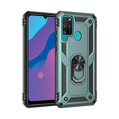 Huawei Y6P Kılıf Sofya Yüzüklü Silikon Kapak - Yeşil
