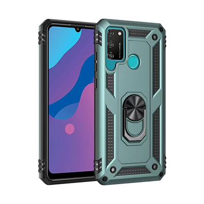 Huawei Y6P Kılıf Sofya Yüzüklü Silikon Kapak - Yeşil