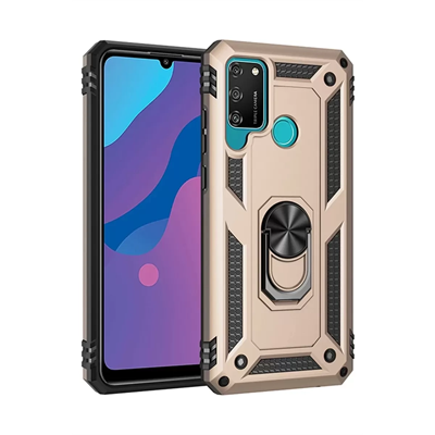 Huawei Y6P Kılıf Sofya Yüzüklü Silikon Kapak - Gold