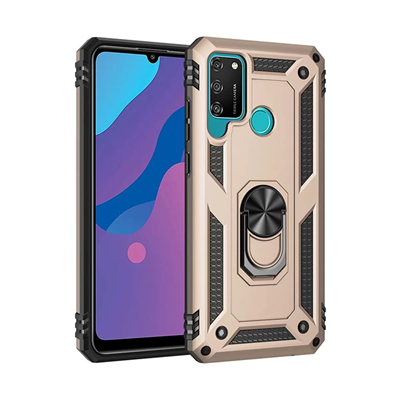 Huawei Y6P Kılıf Sofya Yüzüklü Silikon Kapak - Gold