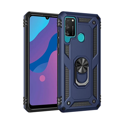 Huawei Y6P Kılıf Sofya Yüzüklü Silikon Kapak - Lacivert