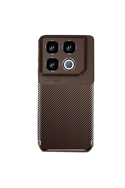İnfinix GT 20 Pro Kılıf Auto Focus Karbon Kapak - Kahverengi