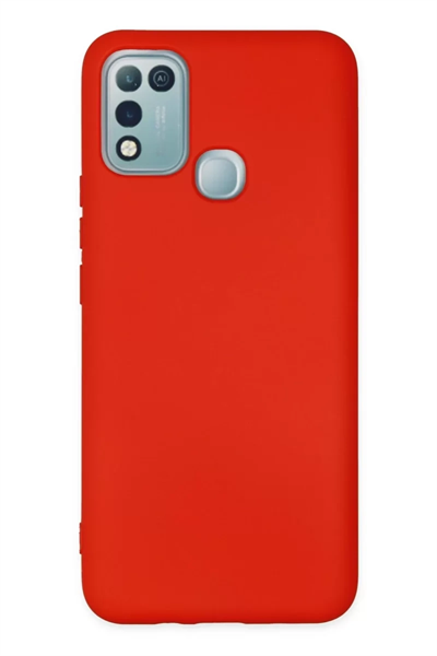 İnfinix Hot 10 Play Kılıf Nano içi Kadife Silikon - Kırmızı