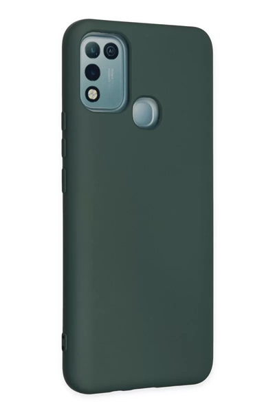 İnfinix Hot 10 Play Kılıf Nano içi Kadife Silikon - Koyu Yeşil