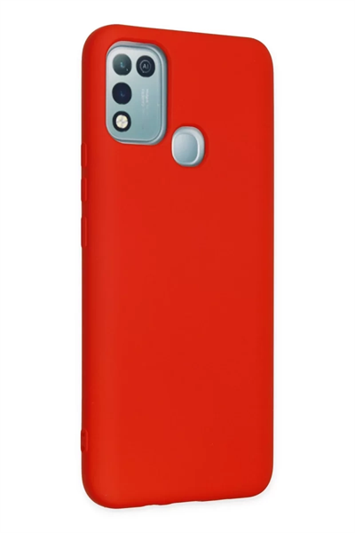 İnfinix Hot 10 Play Kılıf Nano içi Kadife Silikon - Kırmızı