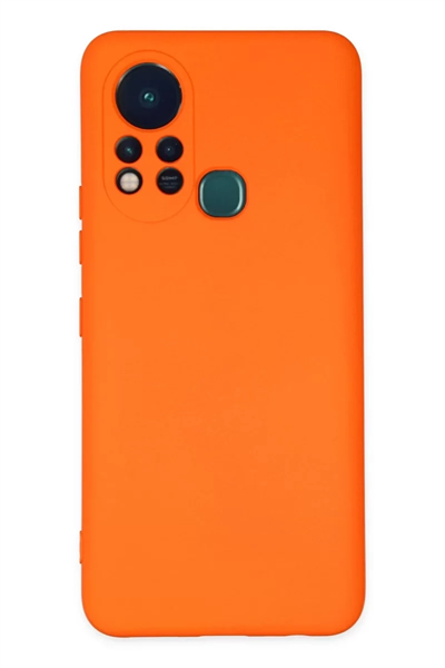 İnfinix Hot 11s Kılıf Nano içi Kadife Silikon - Turuncu