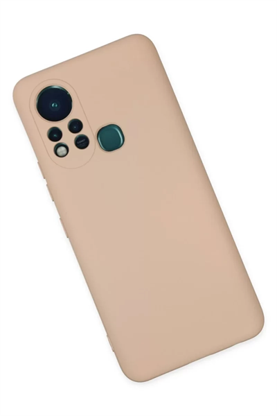 İnfinix Hot 11s Kılıf Nano içi Kadife Silikon - Pudra