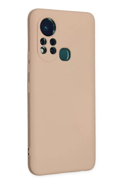 İnfinix Hot 11s Kılıf Nano içi Kadife Silikon - Pudra