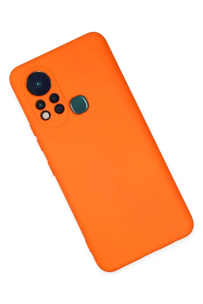İnfinix Hot 11s Kılıf Nano içi Kadife Silikon - Turuncu