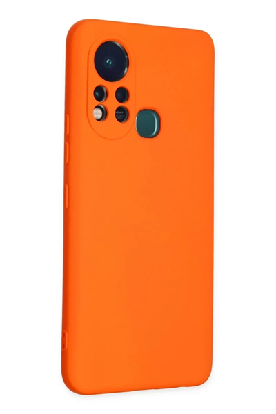 İnfinix Hot 11s Kılıf Nano içi Kadife Silikon - Turuncu