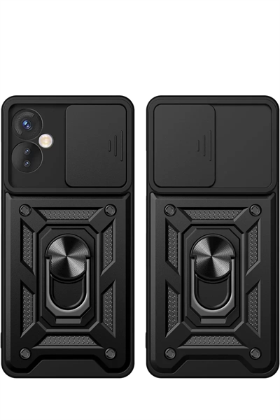 İnfinix Hot 30 4G Kılıf Pars Lens Yüzüklü Silikon - Yeşil