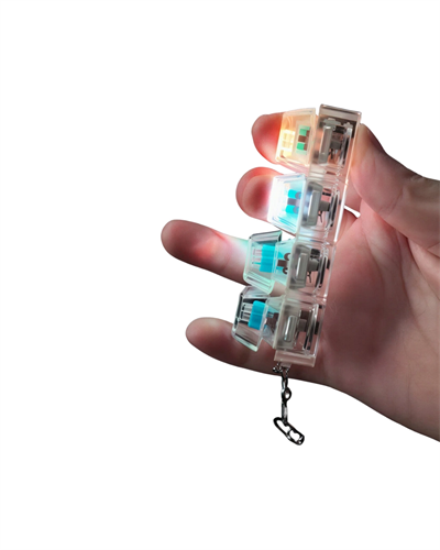 Işıklı Mekanik Tuş Anahtarlık Klik Sesli Stres Oyuncağı Fidget