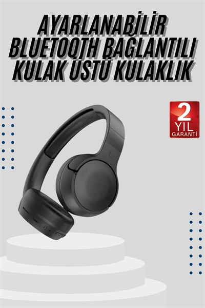 Kablosuz Bluetooth Kulaklık Kulak Üstü Ayarlanabilir Uzun Ömürlü