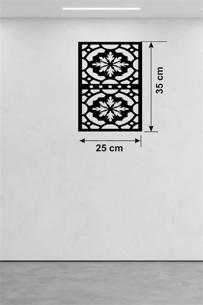 Kar Tanesi ve Barok Desenli Ahşap Duvar Tablosu - 25x35 cm Lazer Kesim Pano