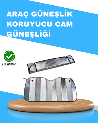 Katlanabilir Alüminyum Araç Güneşliği – UV Koruma ve Klima Tasarrufu Bir Arada