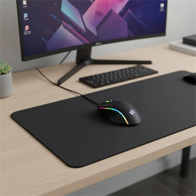Kaymaz Alt Tabanlı Siyah Mouse Pad 40x30 cm