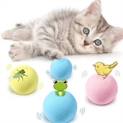 Kedi Otlu 3 Sesli İnteraktif Top Kedi Oyuncağı