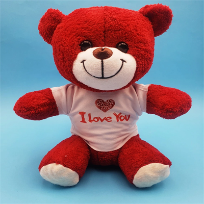 Kırmızı I Love You Tişörtlü Peluş Ayıcık