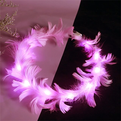 Led Işıklı RGB 3 Fonksiyonlu Otrişli Parti Tacı Pembe Renk