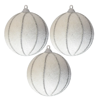 Lüks Ağaç Süsleri 3lü - 8cm - Beyaz Model 1