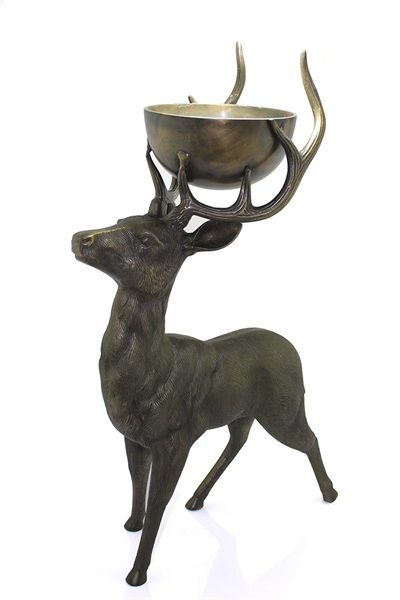 Metal Geyikli Kase 77 Cm