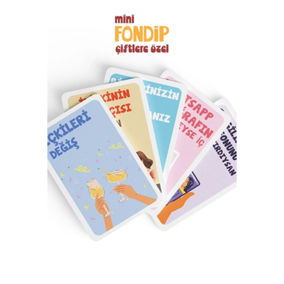 Mini Fondip Çiftlere Özel Eğlenceli Kart Oyunu