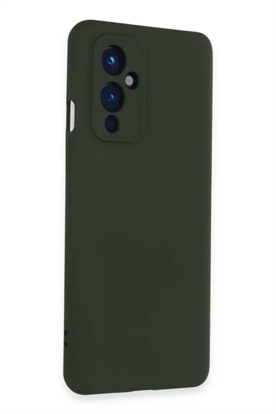 One Plus 9 Kılıf Nano içi Kadife Silikon - Koyu Yeşil