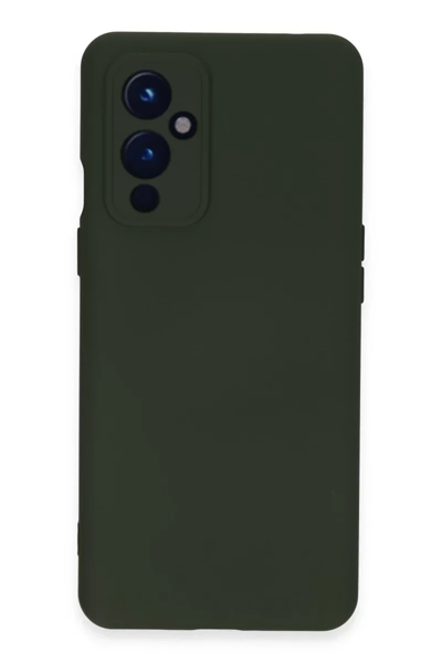 One Plus 9 Kılıf Nano içi Kadife Silikon - Koyu Yeşil