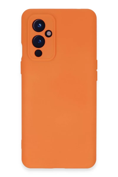 One Plus 9 Kılıf Nano içi Kadife Silikon - Turuncu