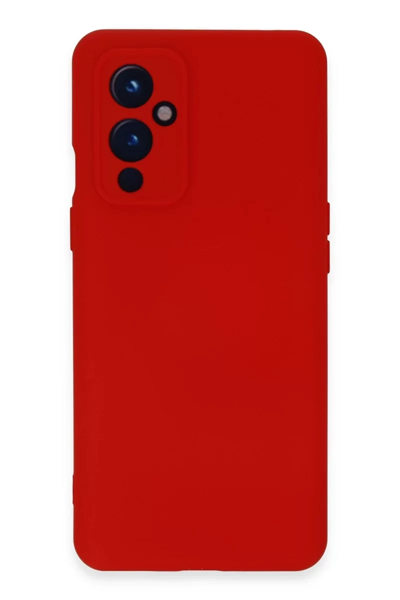 One Plus 9 Kılıf Nano içi Kadife Silikon - Kırmızı