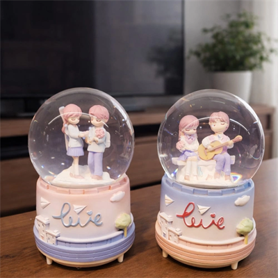 Orta Boy Romantik Çift Temalı Kar Küresi