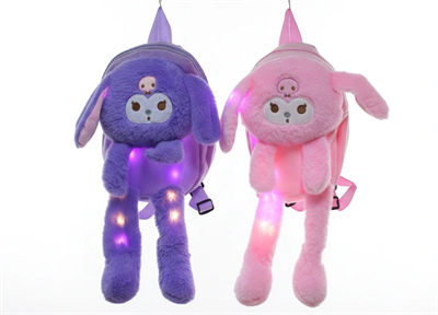 Peluş Işıklı Oynar Kulaklı Kuromi Sırt Çantası