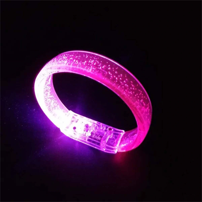 Pembe Led Işıklı Baskı Yapılabilen Pilli Bileklik Bilezik