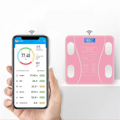 Pembe Renk Bluetooth Özellikli Akıllı Tartı
