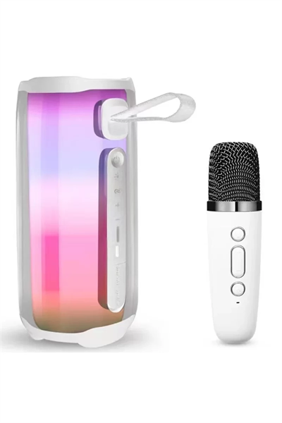 Pluse 5 Mikrofonlu RGB Kablosuz Hoparlör - Beyaz