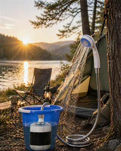 Portatif Kamp Duşu Su Çekme Motorlu Açık Alan Duş Sistemi