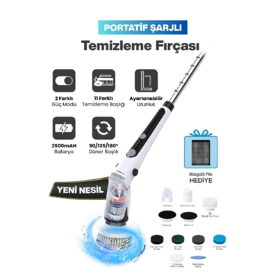 Portatif Şarjlı Temizleme Fırçası
