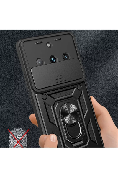 Realme 11 Pro Kılıf Pars Lens Yüzüklü Silikon - Yeşil