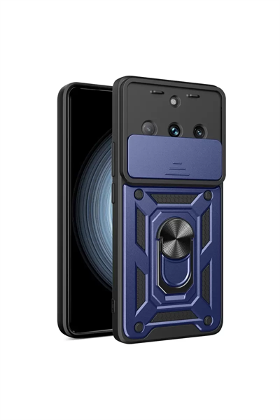 Realme 11 Pro Kılıf Pars Lens Yüzüklü Silikon - Lacivert