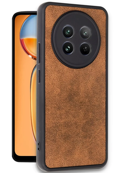 Realme 12 5G Kılıf Aras Deri Kapak - Taba
