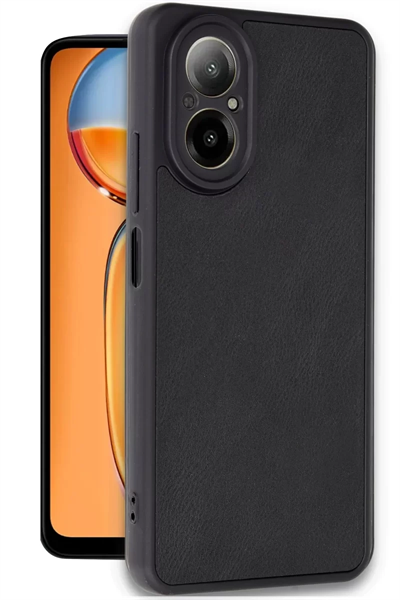 Realme 12 Lite Kılıf Aras Deri Kapak - Siyah