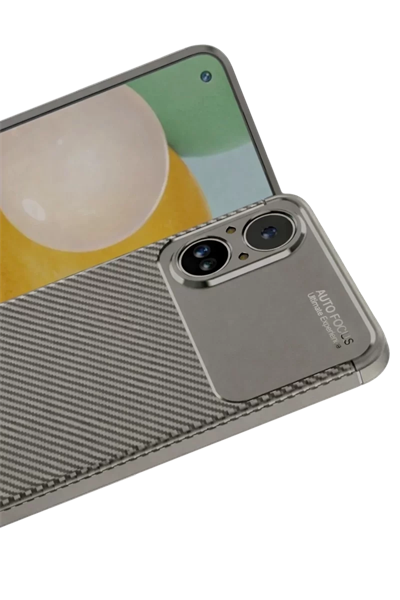 Realme 12 Lite Kılıf Auto Focus Karbon Kapak - Gri