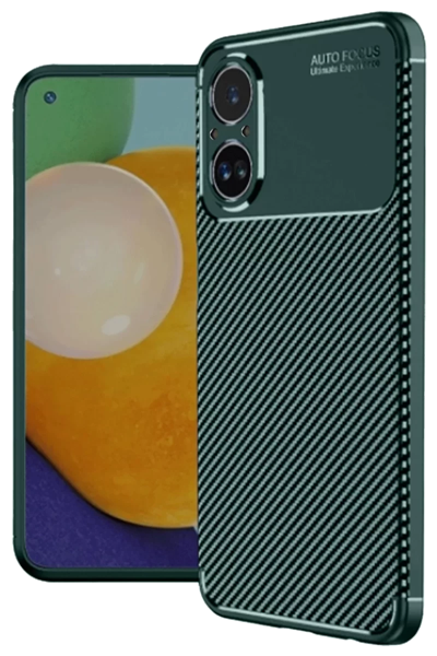 Realme 12 Lite Kılıf Auto Focus Karbon Kapak - Koyu Yeşil